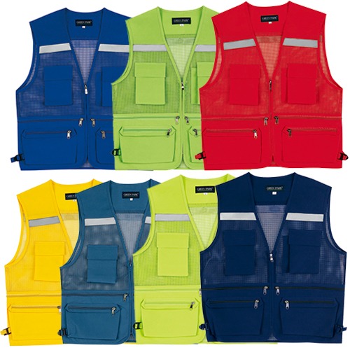 폴리풀달 야광띠 망사조끼 MC208-1 (7color)